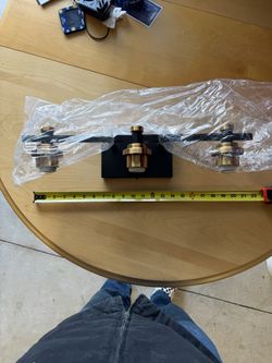 NEW IN BOX - 3-Light Bathroom Vanity Fixture (Black & Brass)