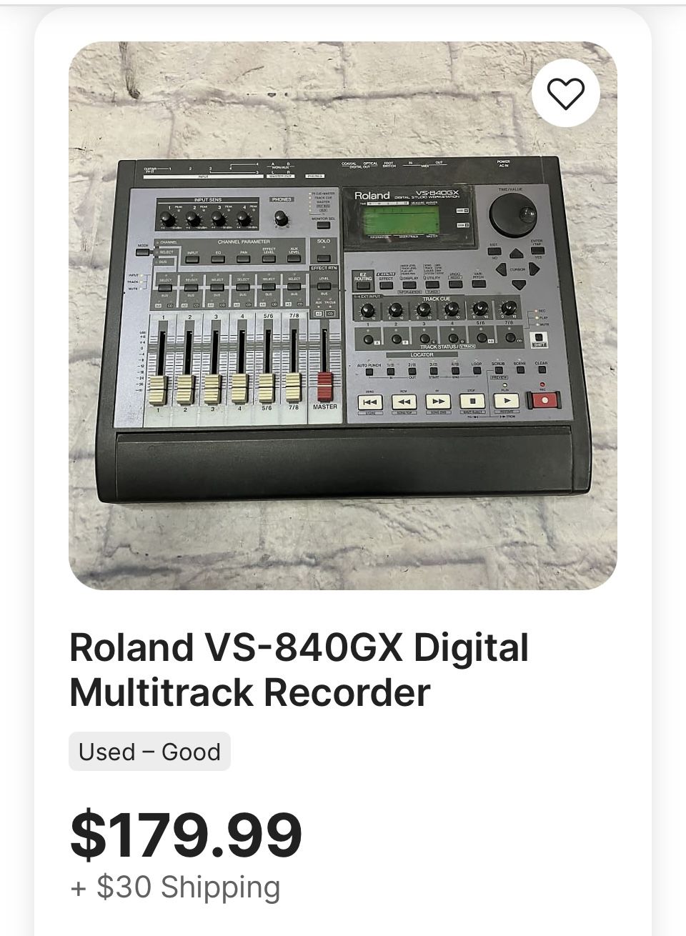 Roland VS-840GX Digital Multitrack Recorder