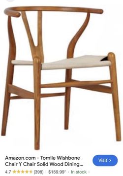 4 solid wood wishbone dining chairs