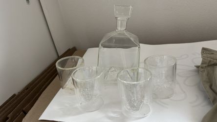 Whiskey Bottle and Glass Set
