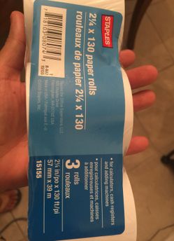 2 1/4 x 130 paper rolls