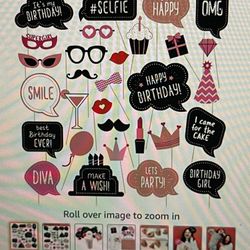 30 Birthday Photo Booth Props Decorations