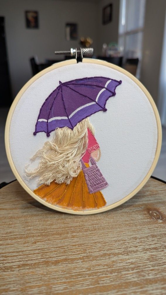 Hand embroidery Girl for gift