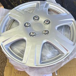 Four ABS Plastic Silver Colored Hubcaps 15 Inch Diameter 