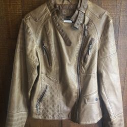 Max Edition Women Leather Jacket, M