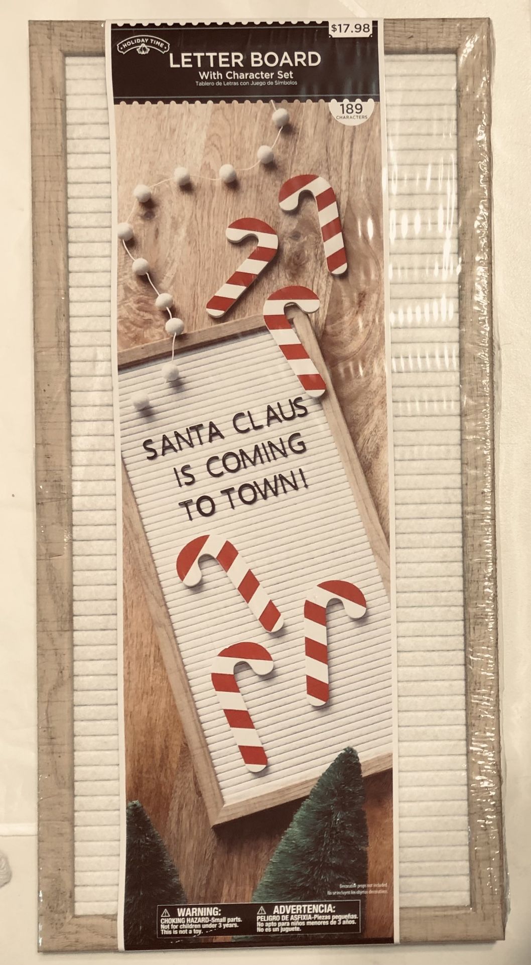 Letter Board with 189 Characters by Holiday Time. 20” Tall x 10” Wide, NEW