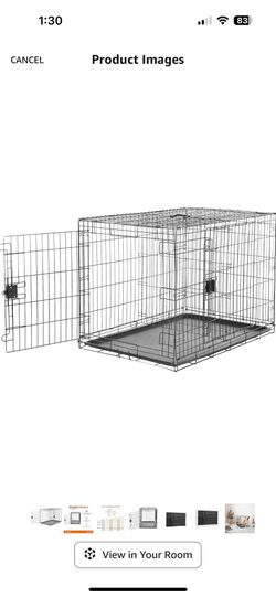 42” Double Door Foldable Dog Crate