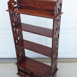 Solid Wood Decorative Shelf With Four Drawers
