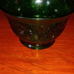 Green Crystal Antique Cups A Set Of 3 