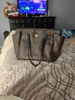 Coach diaper bag leather