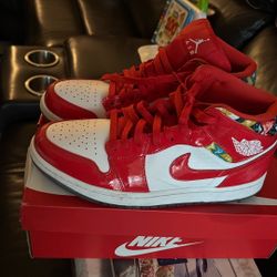 Air Jordan 1 Mid SE Barcelona Sweater Patent Size 9