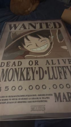 One piece, wanted luffy poster