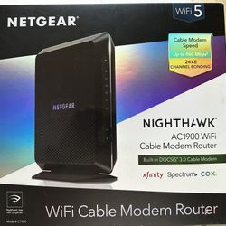 NETGEAR C7000-100NAS Nighthawk AC1900 WiFi Cable Modem/Wireless Router