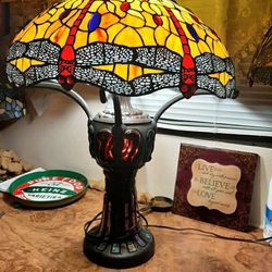 Vintage Tiffany Lamp  Dragon Fly 