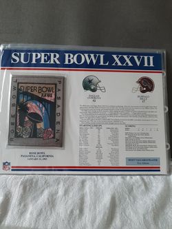 Super Bowl XXVII Patch Dallas Cowboys and Buffalo Bill