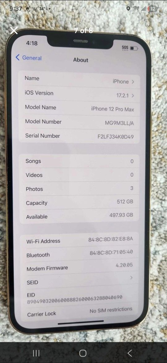 Apple Iphone 12 Max Pro 512GB Unlocked