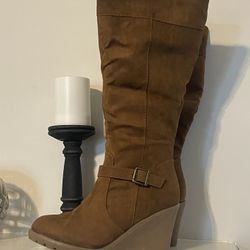 Brown Wedge Boots