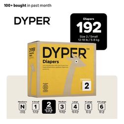 DYPER Baby Diapers Size 2 (192 Count) – Plant-Based