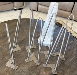 WEN 16" Mid-Century Modern Hairpin Table Legs - Set of 4 (Raw Steel