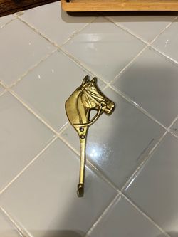 Solid brass horse wall hook