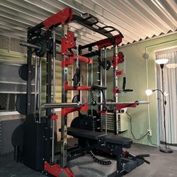 Smith Machine 200 | Adjustable Bench | 245lb Cast Iron Olympic Weights | 7ft Olympic Bar | Fitness | Gym Equipment | FREE DELIVERY/INSTALLATION 🚚 🛠️