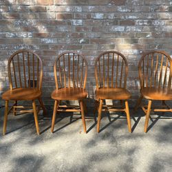 Set Of 4 Wooden Chairs 