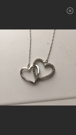 Sterling silver diamond necklace