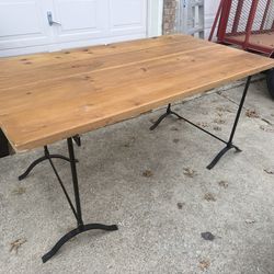 Table With Solid Wood Top.