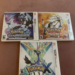 Lot of 3 Pokémon 3DS Games