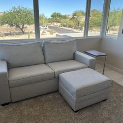 Pottery Barn Queen Sleeper Sofa + Matching Ottoman – Barely Used