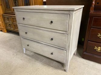 Light Grey 3 Drawer Dresser w/ Silver Handles