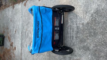 Schwinn Shuttle Foldable Bike Trailer, 2 Passengers (Blue/Black)