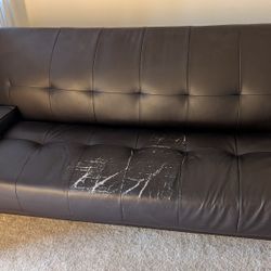 Faux Leather Sofa ( Black Color)