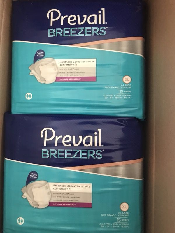 Adult Disposable Briefs XL Prevail brand new never opened