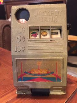 Vintage 6”Table Top Reno Casino Slot Machine-WORKS!