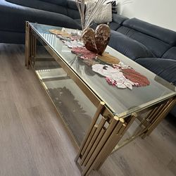 Modern gold coffe table