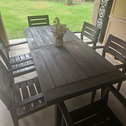 Wood Patio Set 7pc/outdoor Dining Set/Outdoor Furniture/Cash Only 