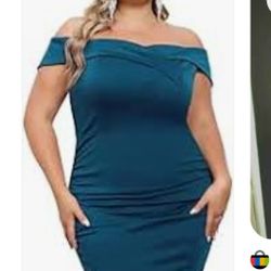 Hanna Nikole Teal Dress 