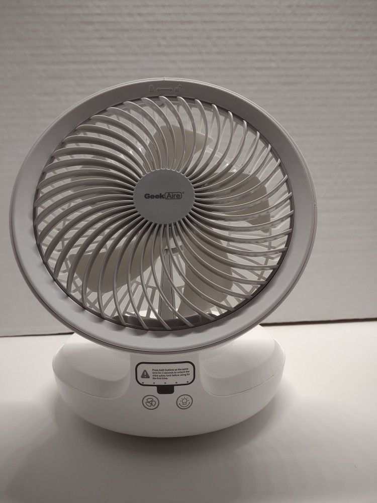 Geekaire Rechargeable Portable Foldable Fan With Nightlight