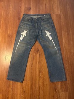 BAPE jeans with crystals