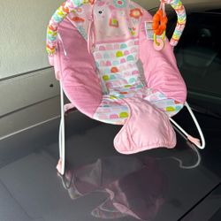 Bright Starts Vibrating Infant Baby Bouncer with Toys, Fantasy Unicorn