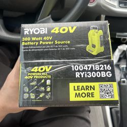Ryobi 40v 300 watt battery power source