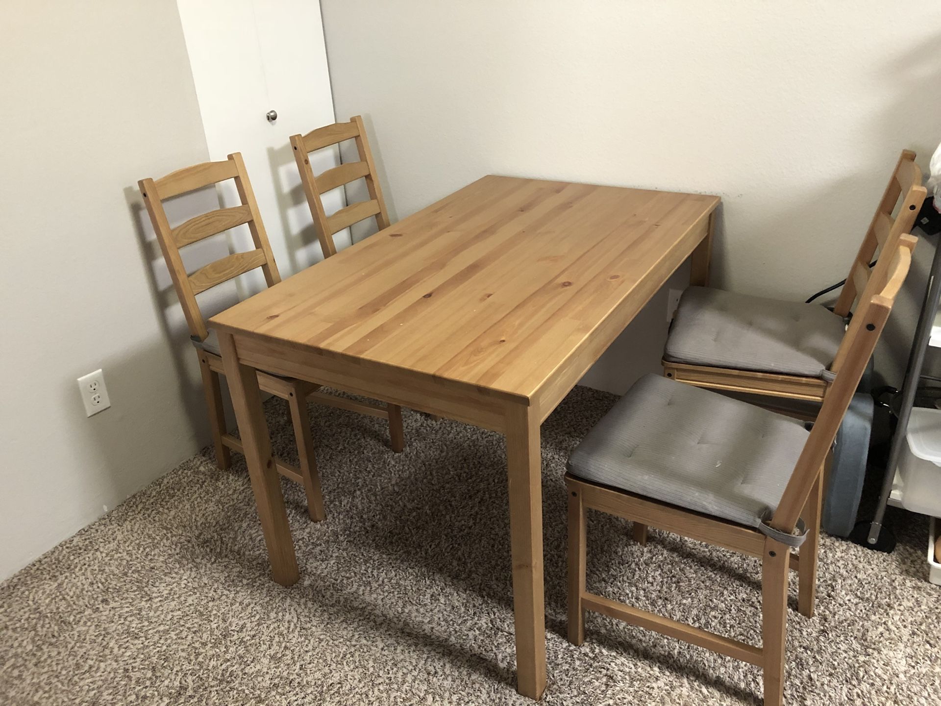 IKEA JOKKMOKK Table and 4 chairs, antique stain