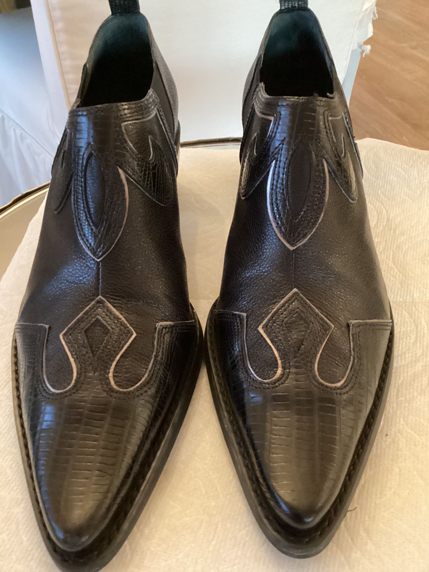 Franco Sarto Black Leather Booties 