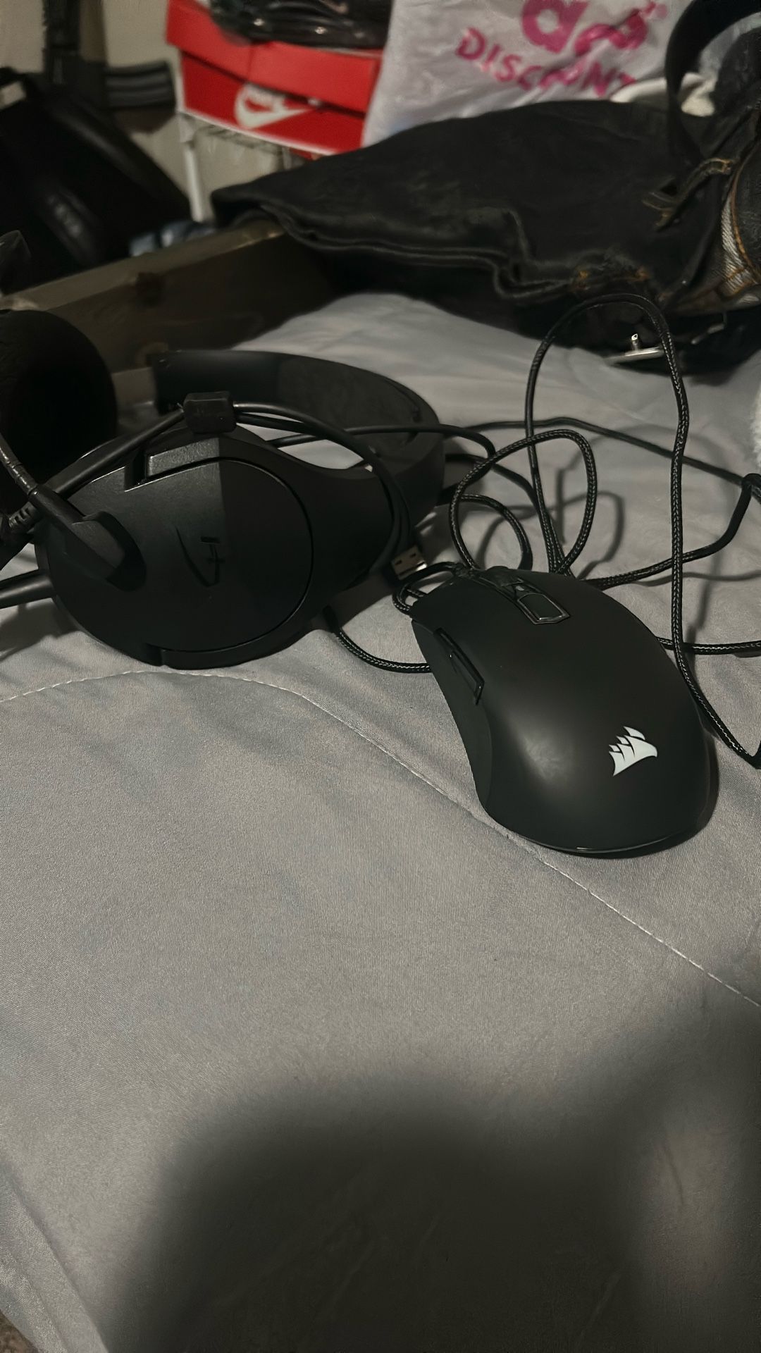 Hyper X Headset And Corsair Mouse