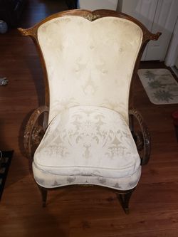 Vintage Masoud mahogany wingback chair worth $5000+