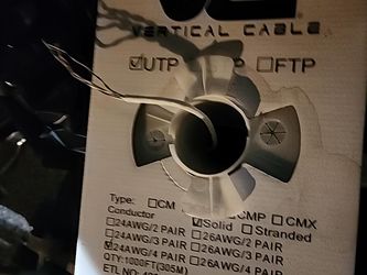 1000 foot spool of vertical cable, 24 AWG4 pair UTP network cable