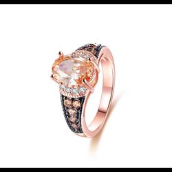 GOLD FILLED ROSE GOLD RING WITH TRIPLE A CZS