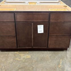 Shaker Espresso Bathroom Vanities 60" - 6 Drawers