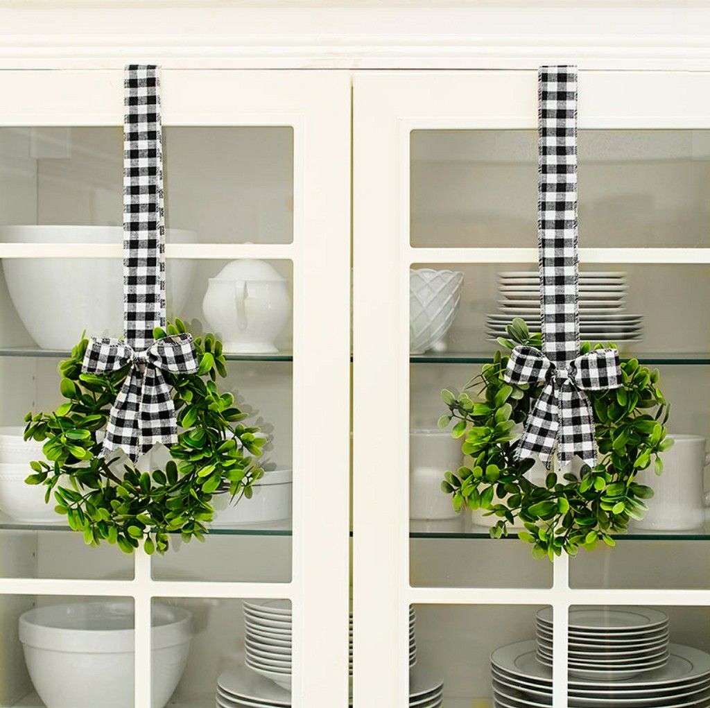 Buffalo plaid wreath set